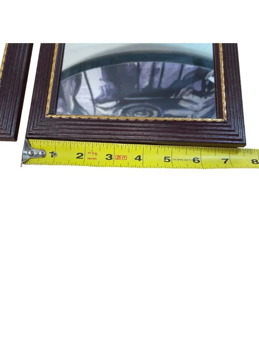 Set Vintage Home Interiors Wood Framed Mirrors with Gold Trim Square 7.5 x 7.5